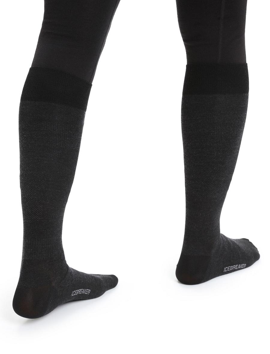 Black Icebreaker Merino Snow Liner Over the Calf Women's Socks | AU 1421NWYB